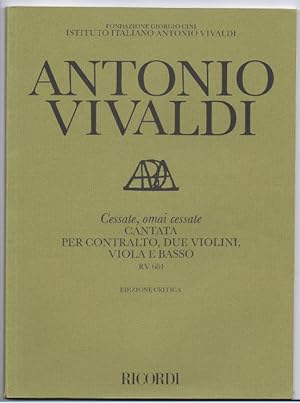 Bild des Verkufers fr Cessate, omai cessate. Cantata per Contralto, due Violini, Viola e Basso. RV 684 (= Edizione critica delle opere di Antonio Vivaldi). zum Verkauf von Antiquariat Bcherstapel