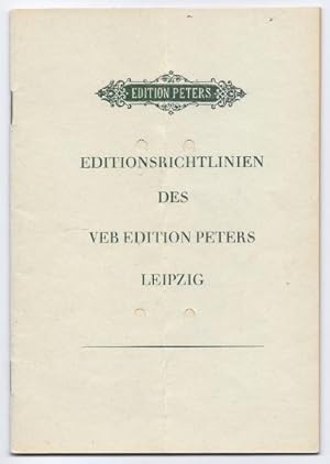 Bild des Verkufers fr Editionsrichtlinien des VEB Edition Peters Leipzig. zum Verkauf von Antiquariat Bcherstapel