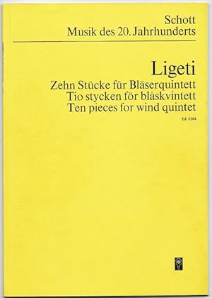 Immagine del venditore per Zehn Stcke fr Blserquintett (1968) / Tio stycken fr blaskvintett / Ten pieces for wind quintet (= Edition Schott, Musik des 20. Jahrhunderts, Nr. 6304). Studien-Partitur. venduto da Antiquariat Bcherstapel