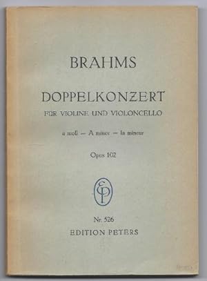 Bild des Verkufers fr Doppelkonzert fr Violine und Violoncello a-Moll Op. 102 (= Edition Peters Nr. 526). Studienpartitur. zum Verkauf von Antiquariat Bcherstapel
