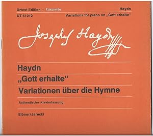 Seller image for Gott erhalte. Variationen ber die Hymne. Authentische Klavierfassung nach Hob. III/77 II (= Wiener Urtext Edition, Nr. 51012). for sale by Antiquariat Bcherstapel