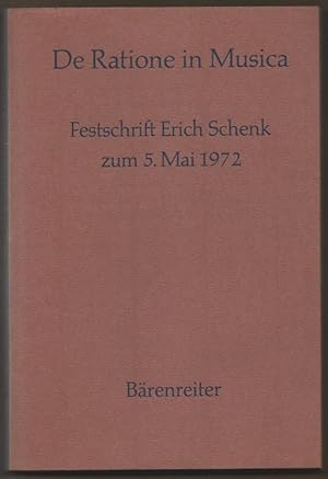 Bild des Verkufers fr De Ratione in Musica. Festschrift Erich Schenk zum 5. Mai 1972. zum Verkauf von Antiquariat Bcherstapel