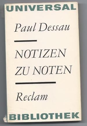 Bild des Verkufers fr Notizen zu Noten (= Reclams Universal-Bibliothek, Band 571). zum Verkauf von Antiquariat Bcherstapel