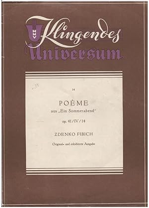 Bild des Verkufers fr Poeme aus "Ein Sommerabend", Op. 41/IV/14 (= Klingendes Universum 14). Klavier. zum Verkauf von Antiquariat Bcherstapel