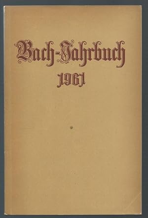 Seller image for Bach-Jahrbuch. 48. Jahrgang 1961. for sale by Antiquariat Bcherstapel