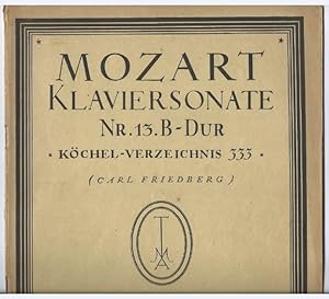 Bild des Verkufers fr Klaviersonate Nr. 13 B-Dur, Kchel-Verzeichnis 333 (= Tonmeister-Ausgabe, Nr. 96). zum Verkauf von Antiquariat Bcherstapel