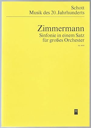 Bild des Verkufers fr Sinfonie in einem Satz fr groes Orchester (1953) (= Edition Schott, Musik des 20. Jahrhunderts, Nr. 4568). Studien-Partitur. zum Verkauf von Antiquariat Bcherstapel