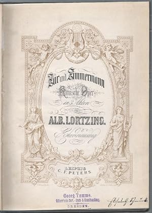 Bild des Verkufers fr Zar und Zimmermann. Komische Oper in 3 Akten. Klavierauszug. zum Verkauf von Antiquariat Bcherstapel