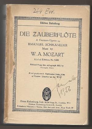 Image du vendeur pour Die Zauberflte / The Magic Flute. A German Opera by Emanuel Schikaneder (= Edition Eulenburg, No. 912). mis en vente par Antiquariat Bcherstapel