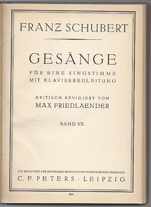 Seller image for Gesnge fr eine Singstimme mit Klavierbegleitung, Band VII (= Edition Peters, Nr. 2270). for sale by Antiquariat Bcherstapel