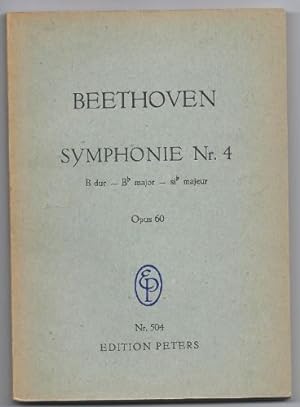 Bild des Verkufers fr Symphonie Nr. 4 B-Dur Op. 60 (= Edition Peters Nr. 504). Taschenpartitur. zum Verkauf von Antiquariat Bcherstapel