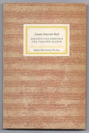 Bild des Verkufers fr Sonaten und Partiten fr Violine allein (= Insel-Bcherei Nr. 655). [1B]. zum Verkauf von Antiquariat Bcherstapel