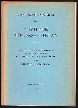 Bild des Verkufers fr bertragungsmaterial zur Rhythmik der Ars Antiqua (= Musikwissenschaftliche Studienbibliothek, Heft 8) [2 Hefte]. zum Verkauf von Antiquariat Bcherstapel