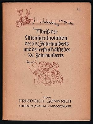 Bild des Verkufers fr Abri der Mensuralnotation des XIV. Jahrhunderts und der ersten Hlfte des XV. Jahrhunderts [2 Hefte]. zum Verkauf von Antiquariat Bcherstapel