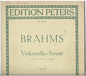 Bild des Verkufers fr Sonate fr Klavier und Violoncello e-Moll, Opus 38 (= Edition Peters Nr. 3897a). zum Verkauf von Antiquariat Bcherstapel