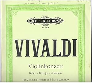 Image du vendeur pour Violinkonzert B-Dur / Concerto B-Dur fr Violine, Streicher und Basso continuo RV 369 (= Edition Peters, Nr. 9464). Partitur. mis en vente par Antiquariat Bcherstapel
