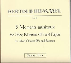 Bild des Verkufers fr 5 Moments musicaux for Oboe, Klarinette (Bb) und Fagott, Op. 48 / for Oboe, Clarinet (Bb) and Bassoon (= Elite Edition, No. 2965). Stimmen / Parts. zum Verkauf von Antiquariat Bcherstapel