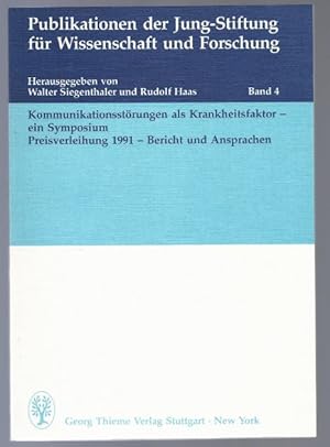 Seller image for Kommunikationsstrungen als Krankheitsfaktor - ein Symposium. Preisverleihung 1991 - Bericht und Ansprachen. for sale by Antiquariat Bcherstapel