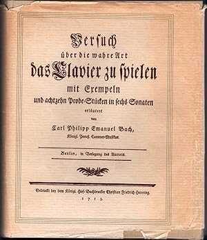 Bild des Verkufers fr Versuch ber die wahre Art, das Clavier zu spielen. Erster und zweiter Teil. Faksimile-Nachdruck der 1. Auflage, Berlin 1753 und 1762. zum Verkauf von Antiquariat Bcherstapel