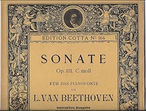 Bild des Verkufers fr Sonate Op. 111 C moll fr das Pianoforte (= Instruktive Ausgabe. Edition Cotta, No. 164). zum Verkauf von Antiquariat Bcherstapel