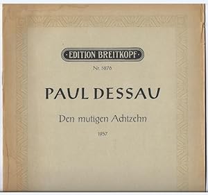 Seller image for Den mutigen Achtzehn (1957) (= Edition Breitkopf, Nr. 5876). Singstimme und Klavier. for sale by Antiquariat Bcherstapel