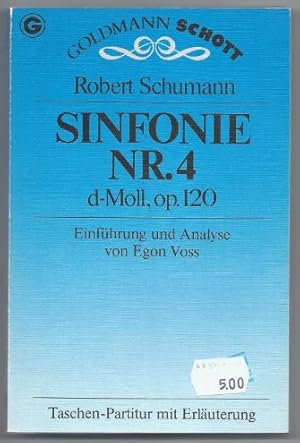 Immagine del venditore per Sinfonie Nr. 4 d-Moll, op. 120. Einfhrung und Analyse von Egon Voss. Taschenpartitur. venduto da Antiquariat Bcherstapel