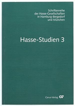 Immagine del venditore per Hasse-Studien 3 (= Schriftenreihe der Hasse-Gesellschaften in Hamburg-Bergedorf und Mnchen). venduto da Antiquariat Bcherstapel