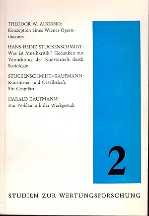 Immagine del venditore per Konzeption eines Wiener Operntheaters (= Studien zur Wertungsforschung, Bd. 2). venduto da Antiquariat Bcherstapel