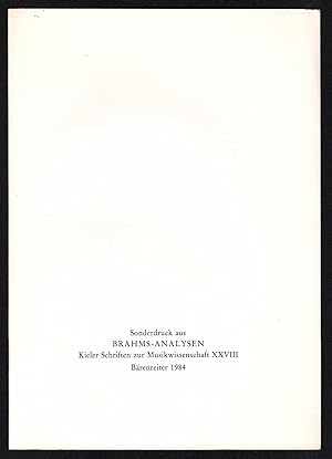 Image du vendeur pour Anhand von Reprisen (Sonderdruck aus: Brahms-Analysen. Kieler Schriften zur Musikwissenschaft, Bd. XXVIII). mis en vente par Antiquariat Bcherstapel
