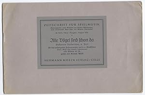 Bild des Verkufers fr Alle Vgel sind schon da. Bekannte Volkslieder 2. Teil (= Zeitschrift fr Spielmusik, 42. Heft. August 1956). zum Verkauf von Antiquariat Bcherstapel