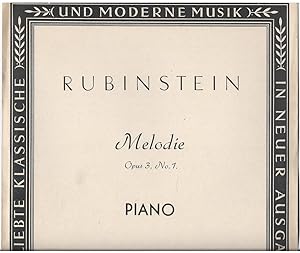 Bild des Verkufers fr Melodie Op. 3 Nr. 1 (= Beliebte klassische und moderne Musik in neuer Ausgabe). Piano. zum Verkauf von Antiquariat Bcherstapel