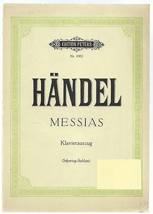 Image du vendeur pour Der Messias. Oratorium / The Messiah. An Oratorio [HWV 56] (= Edition Peters, Nr. 4501). Klavierauszug. mis en vente par Antiquariat Bcherstapel