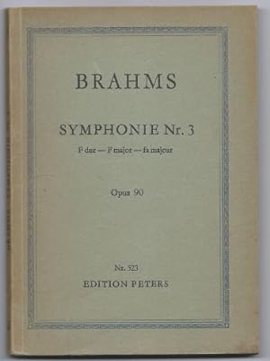 Bild des Verkufers fr Symphonie Nr. 3 F-Dur Op. 90 (= Edition Peters Nr. 523). Studienpartitur. zum Verkauf von Antiquariat Bcherstapel