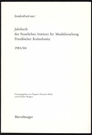 Seller image for Symphonie und symphonischer Stil um 1850 (= Sonderdruck aus: Jahrbuch des Staatlichen Instituts fr Musikforschung Preuischer Kulturbesitz 1983/84). for sale by Antiquariat Bcherstapel
