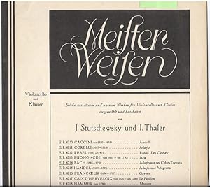 Image du vendeur pour Adagio aus der Toccata C-Dur fr Orgel. Violoncello und Klavier (= Meister Weisen. Stcke aus lteren und neueren Werken fr Violoncello und Klavier, Nr. 5. Edition Peters, Nr. 4214). mis en vente par Antiquariat Bcherstapel