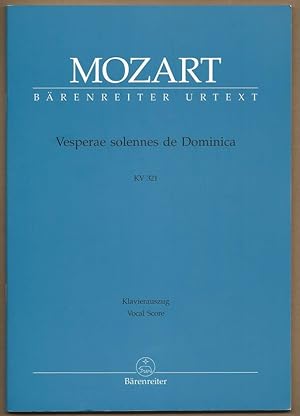 Seller image for Versperae solennes de Dominica, KV 321 (= Brenreiter 4893-90). Klavierauszug nach dem Urtext der Neuen Mozart-Ausgabe. for sale by Antiquariat Bcherstapel