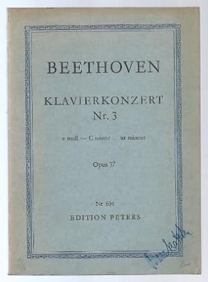 Bild des Verkufers fr Klavierkonzert c-Moll Nr. 3 Op. 37. Mit Kadenz des Komponisten (= Edition Peters Nr. 604). Taschenpartitur. zum Verkauf von Antiquariat Bcherstapel