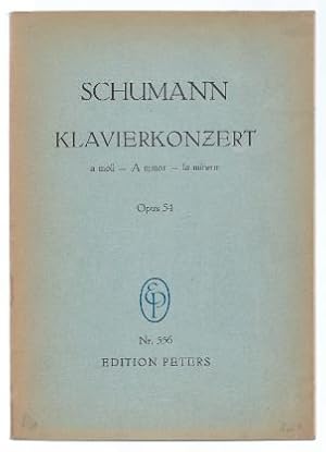 Bild des Verkufers fr Klavierkonzert a-Moll Op. 54 (= Edition Peters Nr. 556). Taschenpartitur. zum Verkauf von Antiquariat Bcherstapel