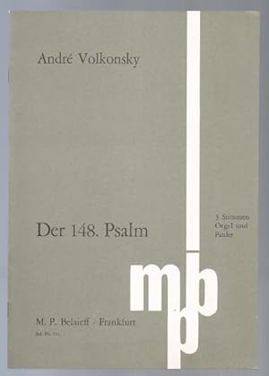 Image du vendeur pour Der 148. Psalm fr drei Stimmen, Orgel und Pauke (= Belaieff, Nr. 511). Partitur. mis en vente par Antiquariat Bcherstapel