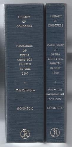 Bild des Verkufers fr Catalogue of Opera Librettos printed before 1800. Vol. 1 und 2. zum Verkauf von Antiquariat Bcherstapel
