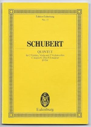 Bild des Verkufers fr String Quintet for 2 Violins, Viola and Violoncello C major - C-Dur - Ut majeur D956 (= Edition Eulenburg, No. 15). zum Verkauf von Antiquariat Bcherstapel
