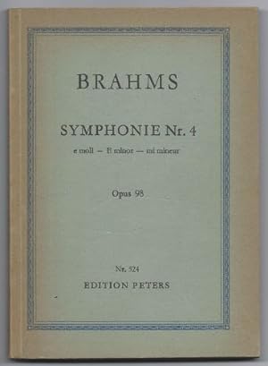 Seller image for Symphonie Nr. 4 e-Moll Op. 98 (= Edition Peters, Nr. 524). Studienpartitur. for sale by Antiquariat Bcherstapel