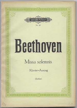 Bild des Verkufers fr Missa solemnis op. 123 (= Edition Peters, Nr. 45). Klavierauszug. zum Verkauf von Antiquariat Bcherstapel