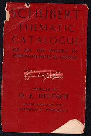 Immagine del venditore per Schubert. Thematic Catalogue of all his Works in Chronological Order. venduto da Antiquariat Bcherstapel