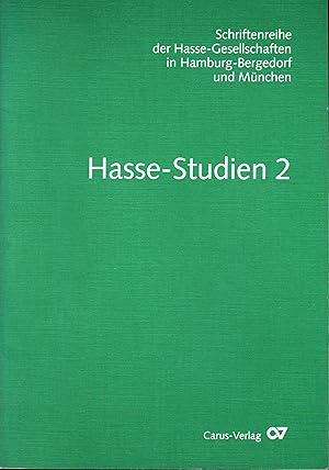 Immagine del venditore per Hasse-Studien 2 (= Schriftenreihe der Hasse-Gesellschaften in Hamburg-Bergedorf und Mnchen). venduto da Antiquariat Bcherstapel