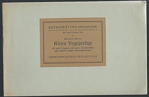 Imagen del vendedor de Kleine Vogelpredigt (= Zeitschrift fr Spielmusik, 204. Heft. Oktober 1955). a la venta por Antiquariat Bcherstapel