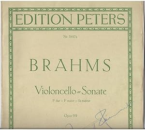 Bild des Verkufers fr Sonate fr Klavier und Violoncello F-Dur, Opus 99 (= Edition Peters Nr. 3897b). zum Verkauf von Antiquariat Bcherstapel