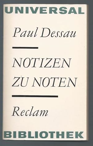 Image du vendeur pour Notizen zu Noten (= Reclams Universal-Bibliothek, Band 571). mis en vente par Antiquariat Bcherstapel