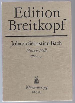 Imagen del vendedor de Messe h-Moll fr Soli, Chor, Orchester und Orgel BWV 232 (= Edition Breitkopf Nr. 3105). Klavierauszug. a la venta por Antiquariat Bcherstapel