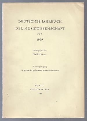 Immagine del venditore per Deutsches Jahrbuch der Musikwissenschaft. 4. Jahrgang 1959. venduto da Antiquariat Bcherstapel